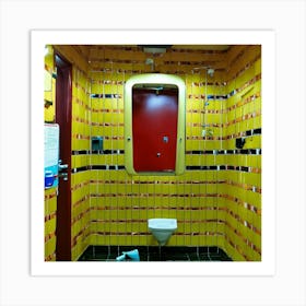 Bathroom With Yellow Tiles 1 Art Print