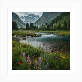 Wildflowers In The Alps Art Print