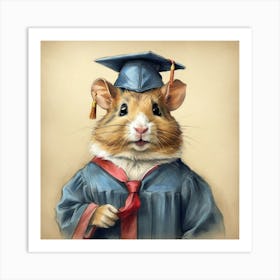 Graduation Hamster 5 Art Print
