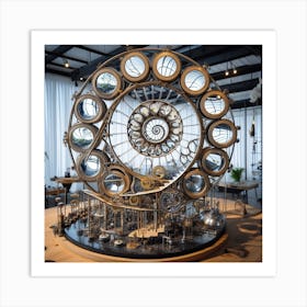 Clock In A Museum Art Print