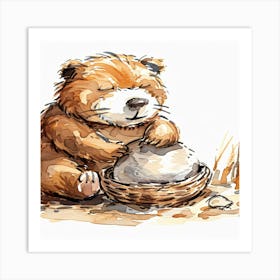 Bear In A Nest Art Print