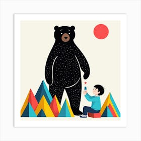 Bear With A Child 1 Art Print