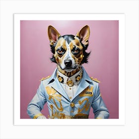 An Elvis King Dog Art Print