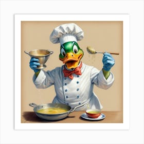 Chef Duck 12 Art Print