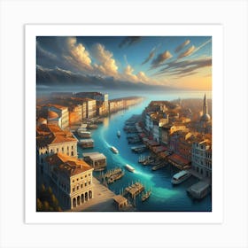 Venice At Sunset 3 Art Print