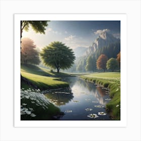 River In The Mountains 6 Art Print