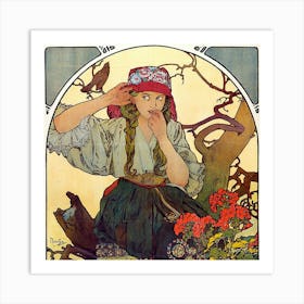 Girl In A Hat 1 Art Print