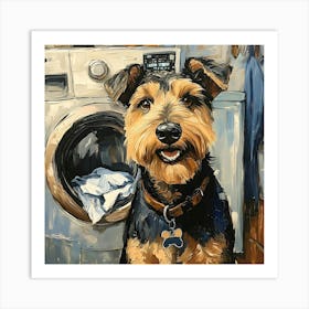 Laundry Airedale 16 Art Print