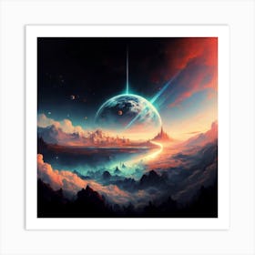 Space Landscape Art Print