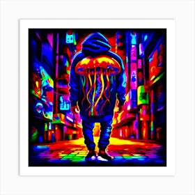 Psychedelic Jellyfish Man Art Print