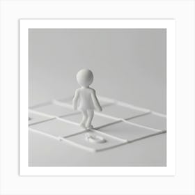 Man Walking On A Grid Art Print