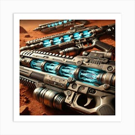 A Detailed Close Up Of The Plasma Rifles Used By The Martian Legionnaires Art Print