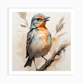 Bird On A Branch Art Print