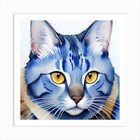 Blue Cat Art Print