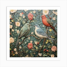 Birds On A Branch Art Print