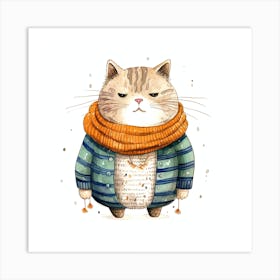 Cute Cat In Sweater 1 Art Print