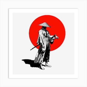 Ronin Samurai Drawing Warrior Art Print