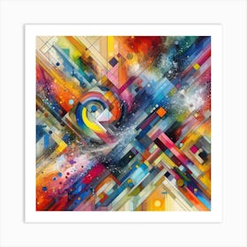 Colorful splashes, Abstract 2 Art Print