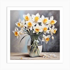 Daffodils In A Vase 9 Art Print