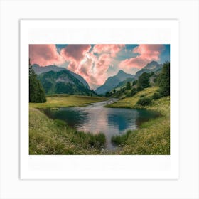 Sunset In The Mountains Art Print