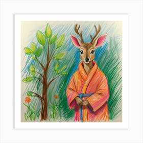 Samurai Deer 1 Art Print