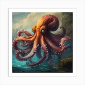 Concept Art Of A Scary Monster Fantasy Octopus Art Print