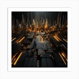 Abstract Futuristic City Art Print