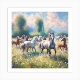 Horses In The Meadow 3 Art Print