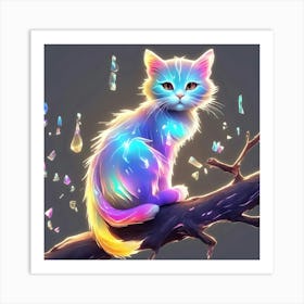 Rainbow Cat Art Print