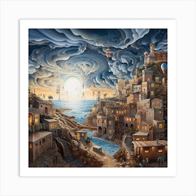 City In The Clouds Art Print