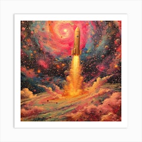 Space Rocket Art Print