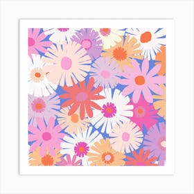 Crepe Paper Flowers In Springtime Square Art Print