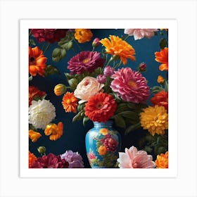 Dahlias 4 Art Print