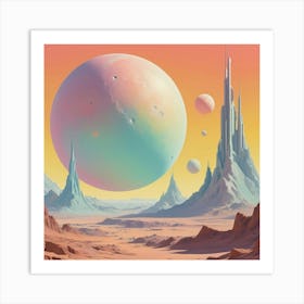 Alien Landscape vintage retro sci-fi art Art Print