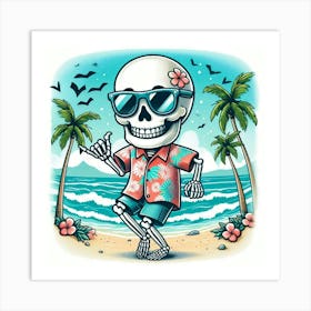 Skeleton Summer Time Art Print