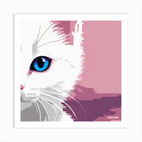 Pixelated Cat Art Print