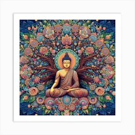Buddha Tree Of Life Art Print