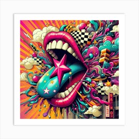 Psychedelic Tongue Art Print