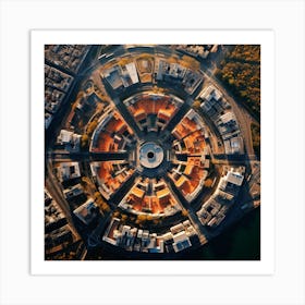 Aerial View Of A City Art Print