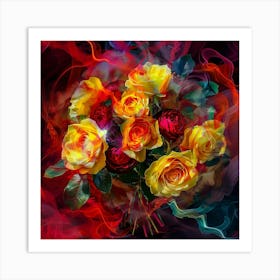 Abstract Roses 2 Art Print