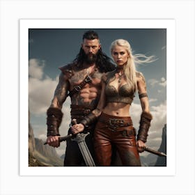 Viking Couple Art Print