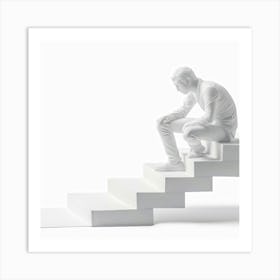 Man On Stairs Art Print