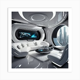 Futuristic Living Room Art Print