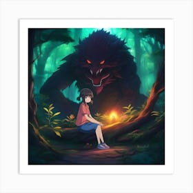 Fire with The Monster Art Print