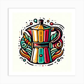 Coffee Pot Illustration 1 Art Print