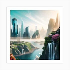 Futuristic Cityscape 1 Art Print