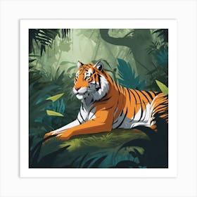 Tiger In The Jungle 20 Art Print