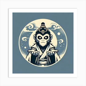 Monkey Buddha Art Print