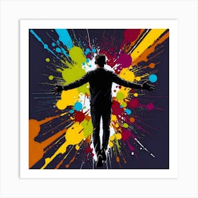 Man With Arms Outstretched Art Print