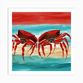 Crabs On The Beach Art Print